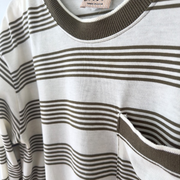 Chic‎ Green/White Striped Long Sleeve Shirt - Picture 3 of 9